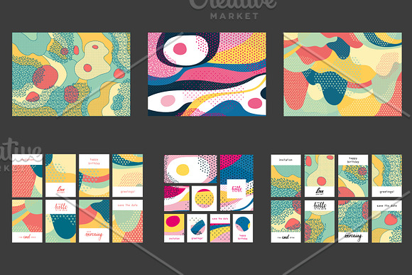 Abstract compositions and cards set in Patterns - product preview 1