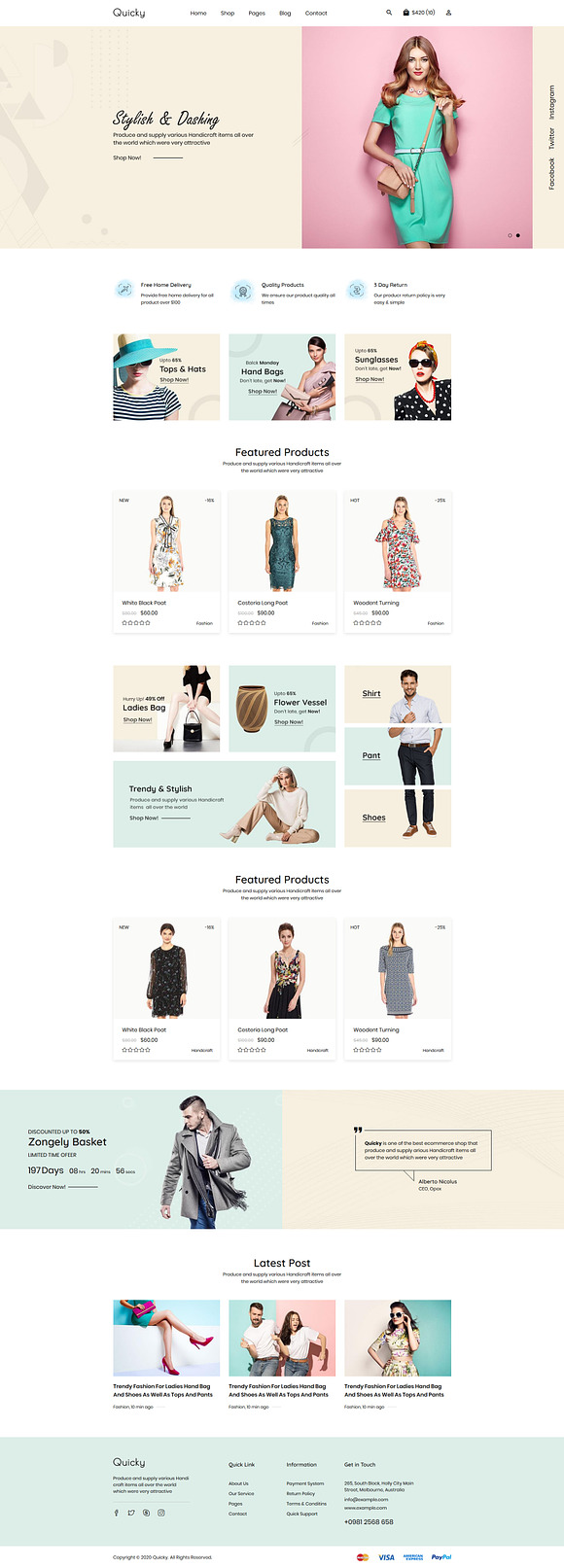 Quicky - Minimal eCommerce Template in Bootstrap Themes - product preview 1