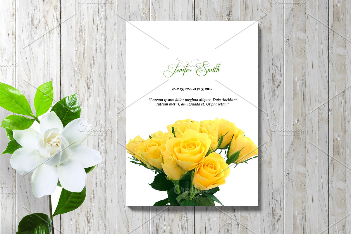 Floral Funeral Program - V1012 in Brochure Templates - product preview 8