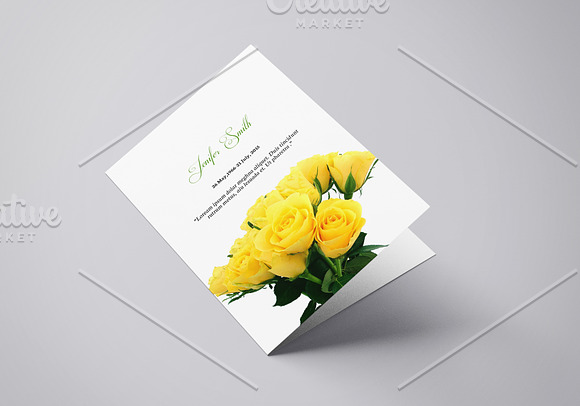Floral Funeral Program - V1012 in Brochure Templates - product preview 2