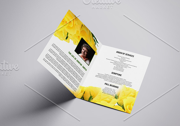 Floral Funeral Program - V1012 in Brochure Templates - product preview 3