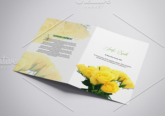 Floral Funeral Program - V1012 in Brochure Templates - product preview 4