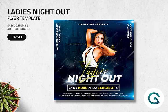 Ladies Night Out Flyer Template in Flyer Templates - product preview 2