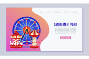 Amusement park web vector template