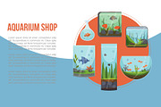 Aquariums with golden fish vector