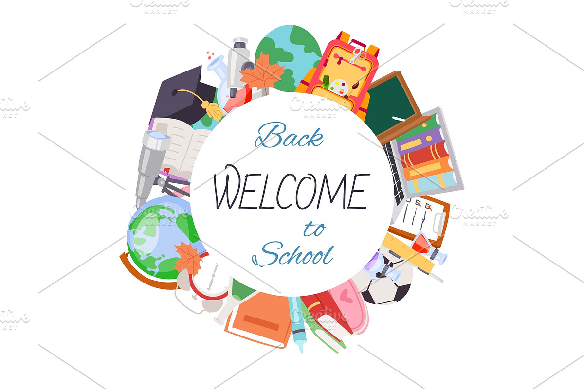 Back to school welcome poster in Illustrations - product preview 8