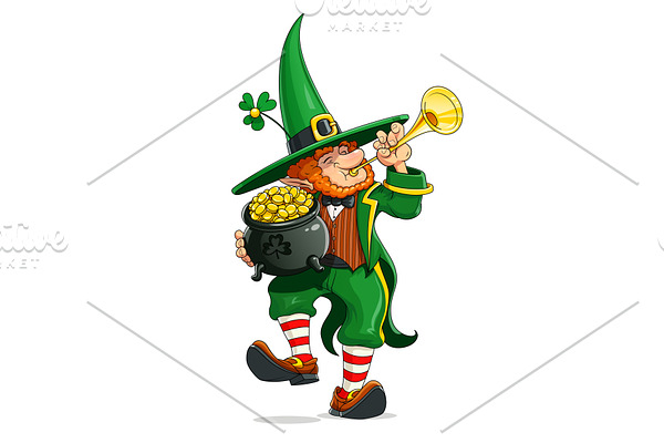 Dwarf with pot of golden coin.