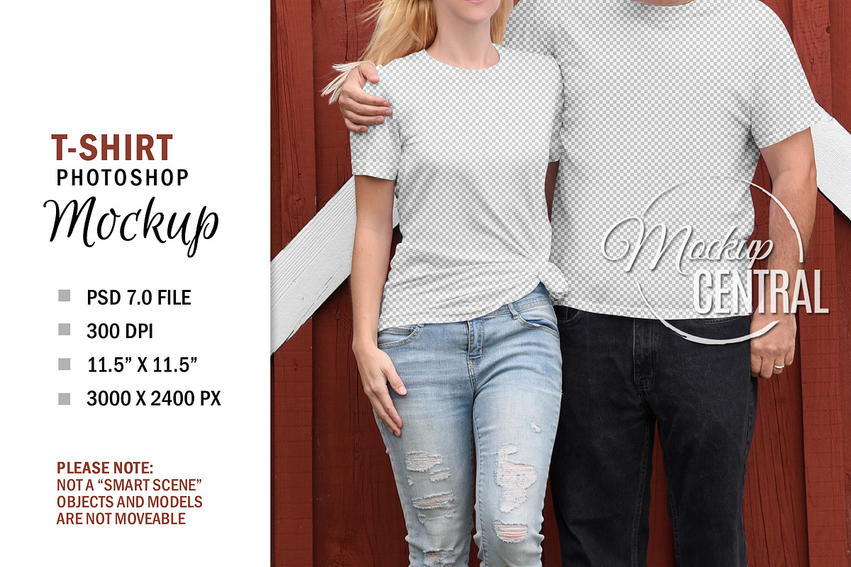 Couple T-Shirt Smart Object Mockup in Mockup Templates - product preview 8