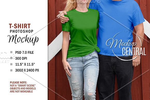 Couple T-Shirt Smart Object Mockup in Mockup Templates - product preview 1