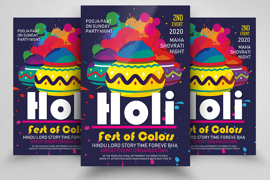 Holi Festival Flyer Template in Flyer Templates - product preview 8