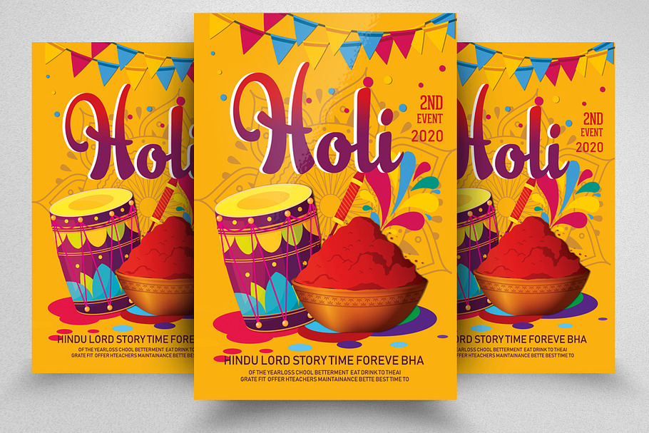 Holi Indian Festival Flyer Template