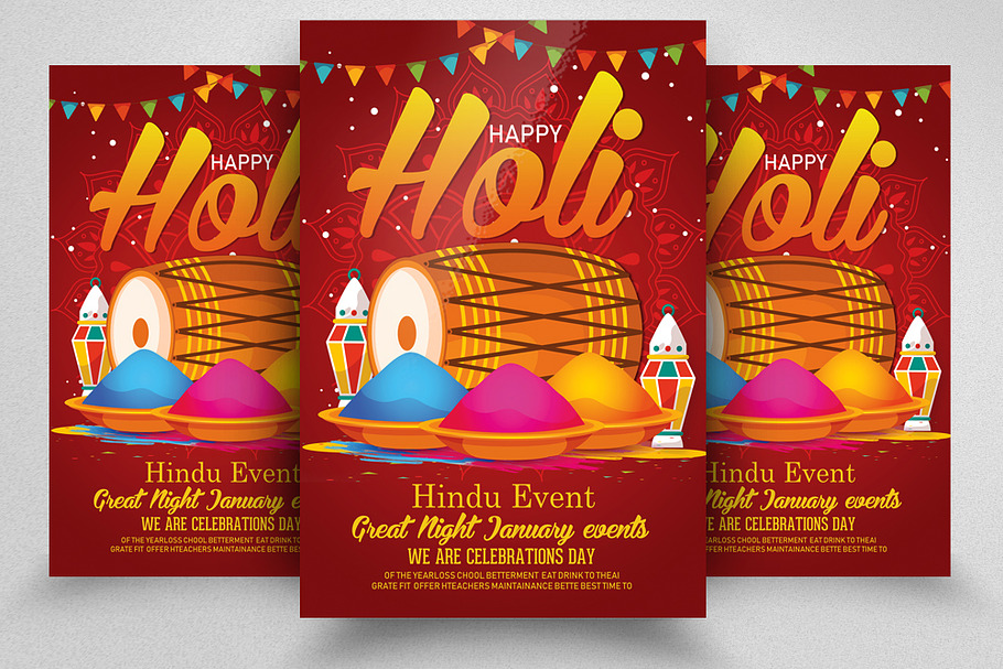 Holi Event Flyer Template in Flyer Templates - product preview 8