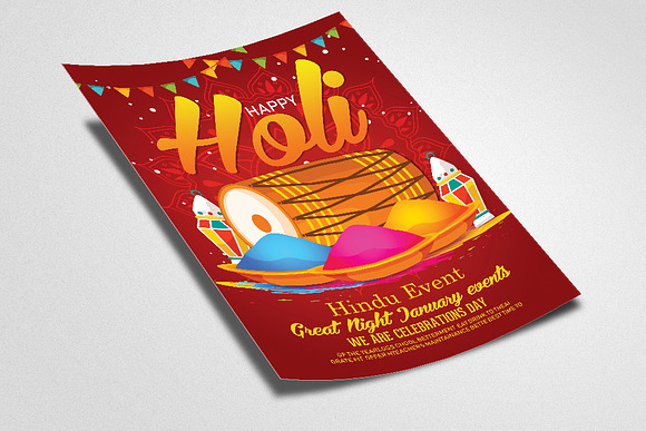 Holi Event Flyer Template in Flyer Templates - product preview 1