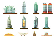 Hong Kong city landmarks icons
