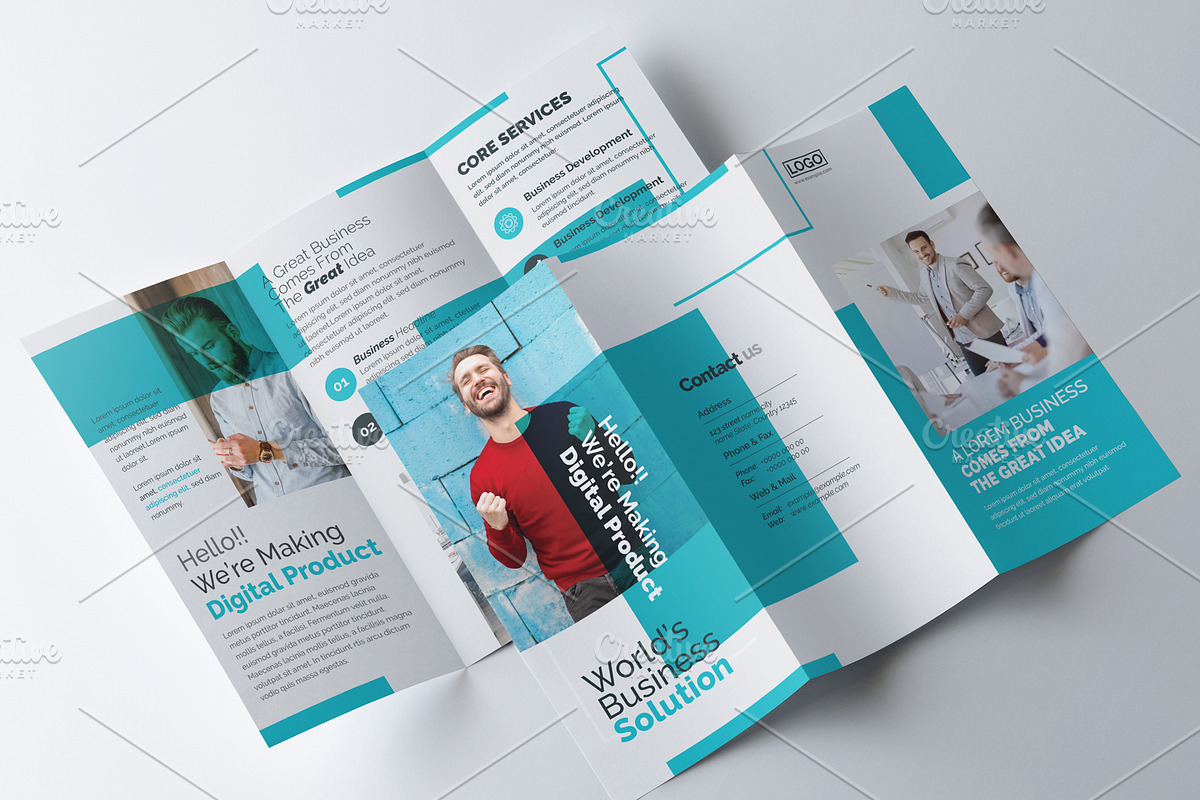 Clean Trifold Brochure in Brochure Templates - product preview 8