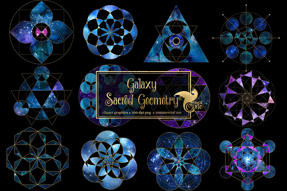 Galaxy Sacred Geometry in Illustrations - product preview 3