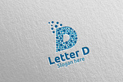 Bubble Letter D Digital Logo 63