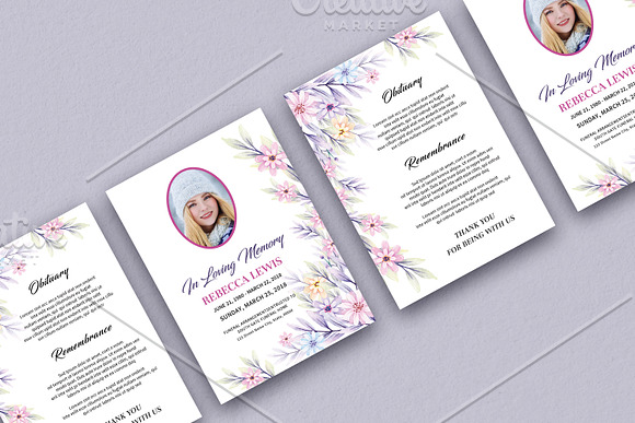 Funeral Program Card  - v1014 in Card Templates - product preview 1