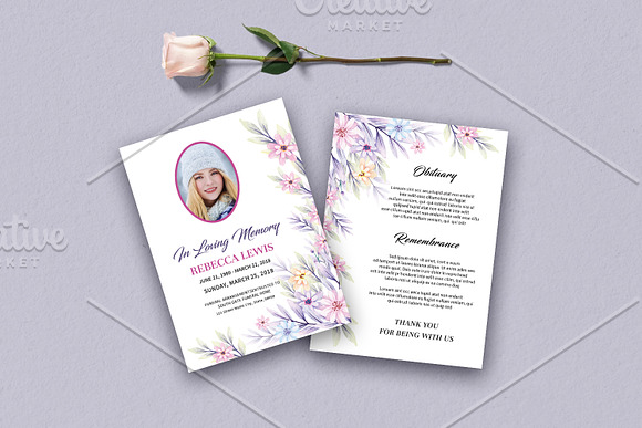 Funeral Program Card  - v1014 in Card Templates - product preview 2