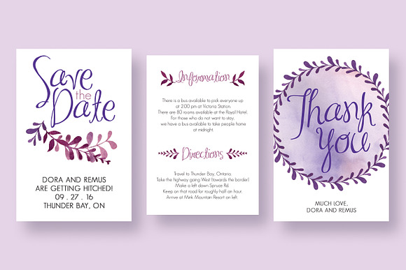 The Purple Wedding Invitation Suite in Wedding Templates - product preview 4