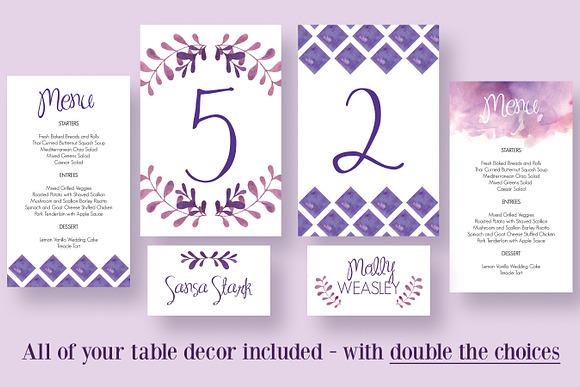 The Purple Wedding Invitation Suite in Wedding Templates - product preview 5