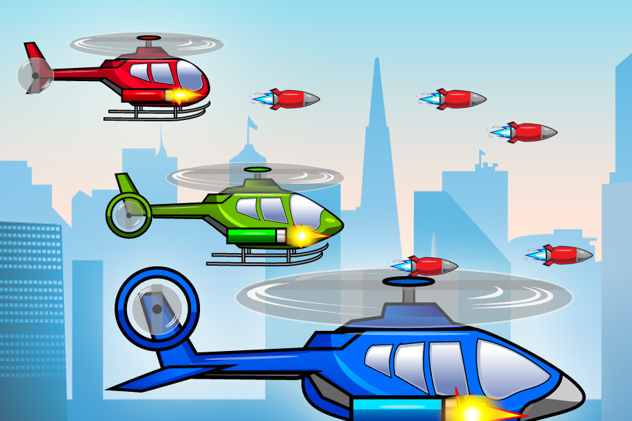 Helicopters Game Character Sprites in Illustrations - product preview 8