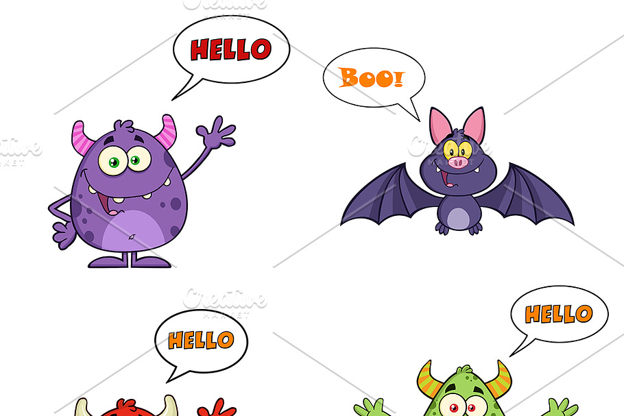 Four Halloween Characters in Illustrations - product preview 8