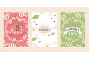 Set of abstract floral banners