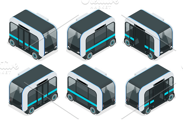 Isometric Unmanned Shuttle Bus