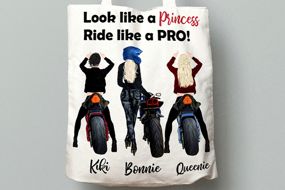 Biker Girls clipart Female Bikers in Illustrations - product preview 7