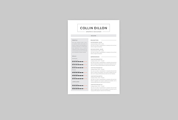Collin Graphic Resume Designer in Resume Templates - product preview 2