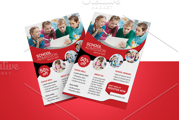 School Admission Flyer-V04 in Flyer Templates - product preview 1