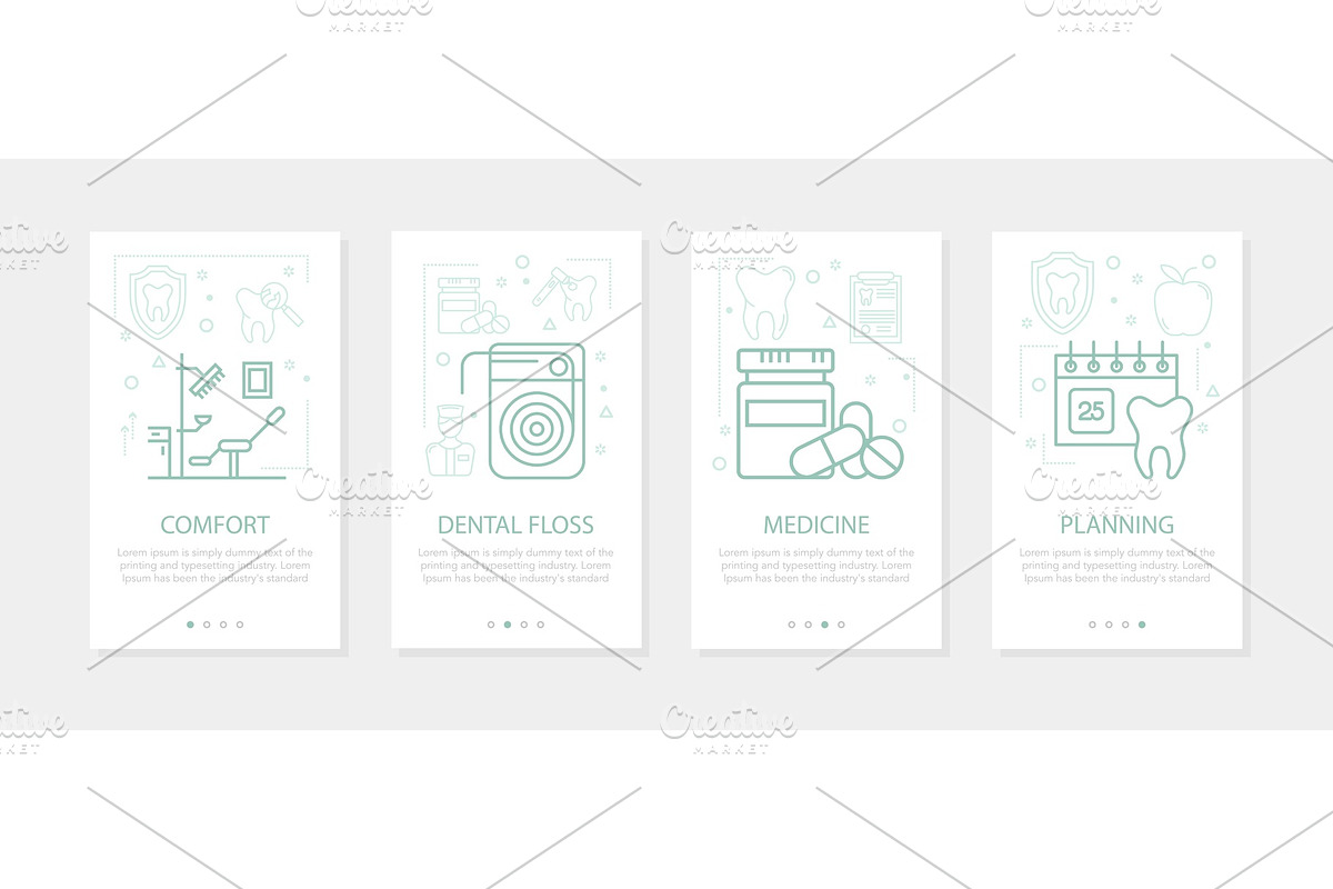 Vector four vertical mobile banners in Illustrations - product preview 8