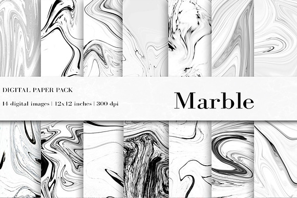 Marble Background Digital Paper in Textures - product preview 5