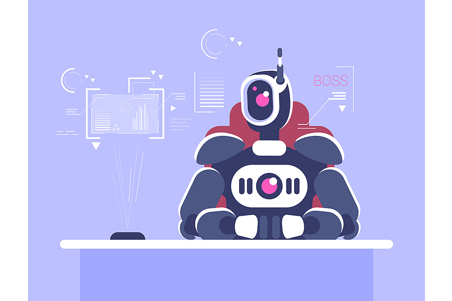 Robotic boss flat illustration in Illustrations - product preview 8