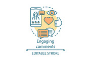 Engaging comments concept icon