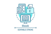 Ebook blue concept icon