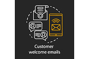 Customer welcome emails chalk icon