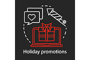 Holiday promotions chalk icon