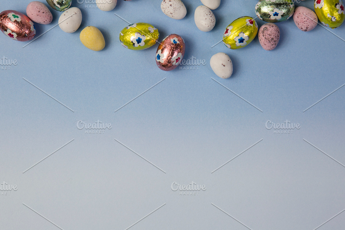 Easter Eggs on Blue Background in Scene Creator Mockups - product preview 8