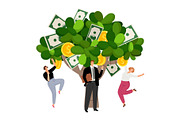 Investment profit, money tree