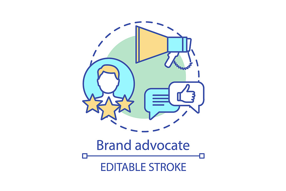 Brand advocate concept icon
