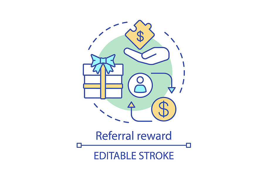 Referral reward concept icon