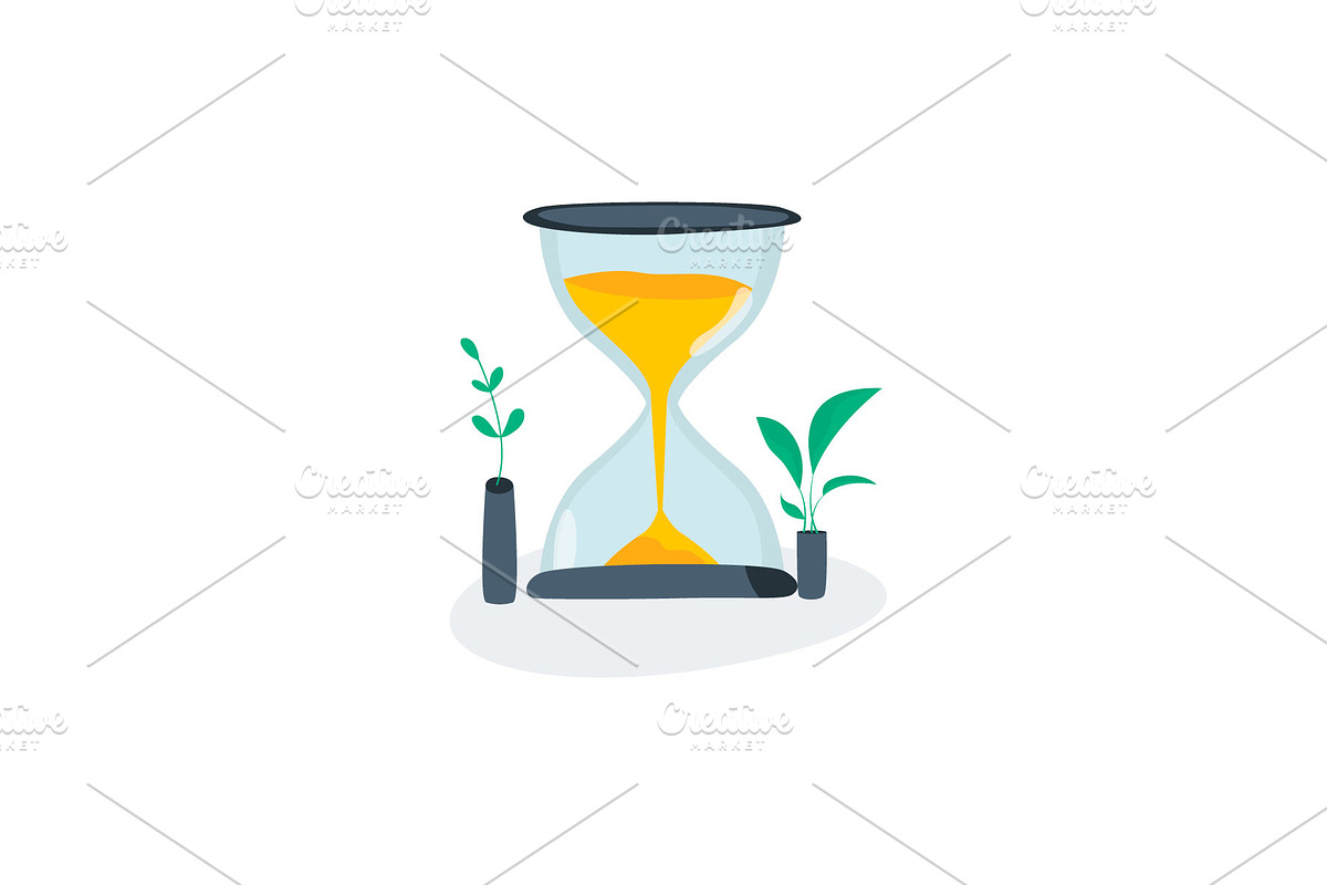 Hourglass. Concept of lifetime in Illustrations - product preview 8