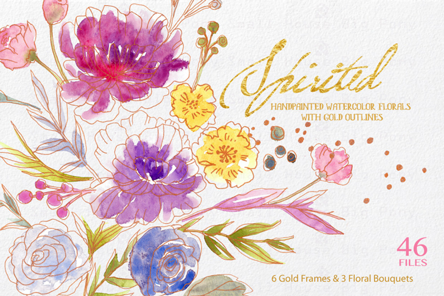 Spirited- Pastel with Gold Outline in Illustrations - product preview 8
