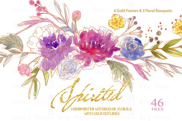 Spirited- Pastel with Gold Outline in Illustrations - product preview 1