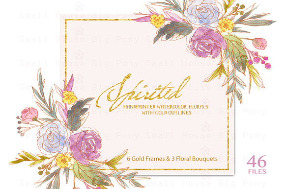 Spirited- Pastel with Gold Outline in Illustrations - product preview 2