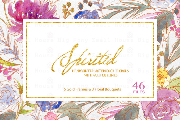 Spirited- Pastel with Gold Outline in Illustrations - product preview 3