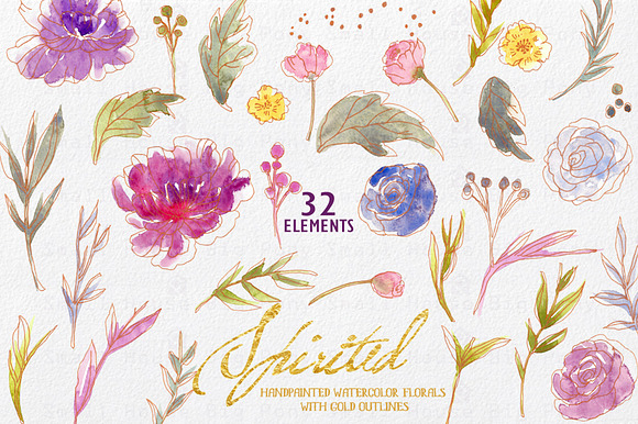 Spirited- Pastel with Gold Outline in Illustrations - product preview 5