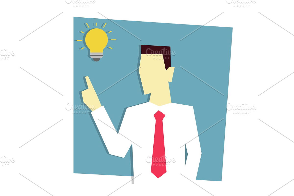 Businessman has business idea in Illustrations - product preview 8